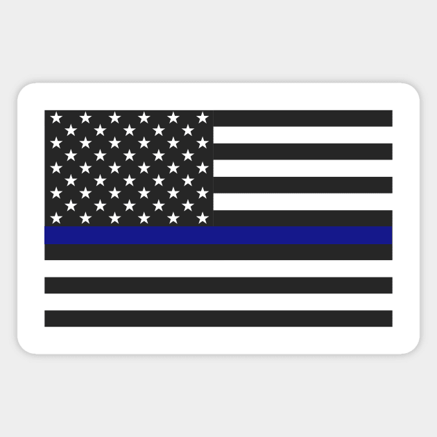 Thin Blue Line Flag, Police Officer Gifts Sticker by 3QuartersToday